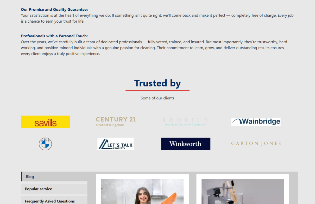 GB Cleaning Service in London WordPress Website