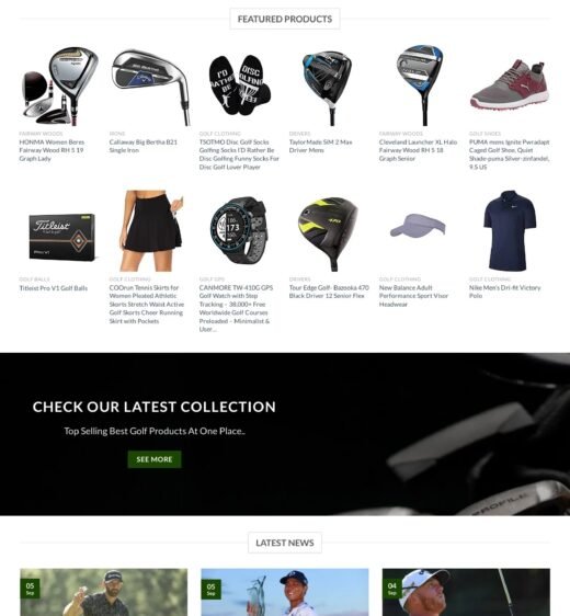 Golf Market Pro WordPress E-Commerce Website