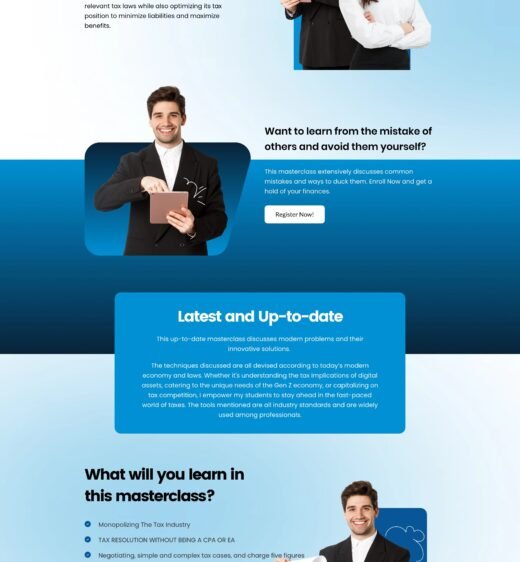 Master Tax Industry Funnel Website by Leadnovix