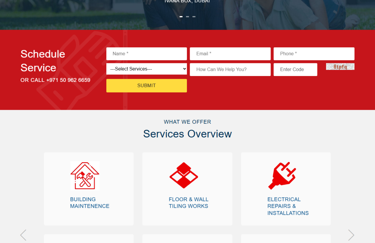 Professional cleaning service website developed with WordPress