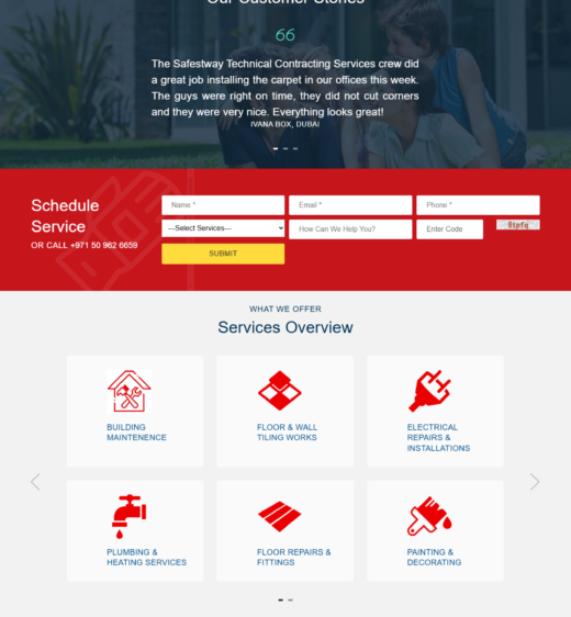 Professional cleaning service website developed with WordPress