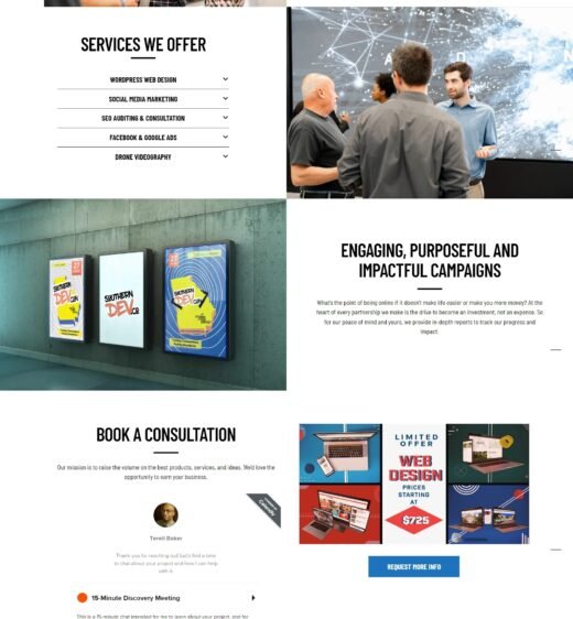 Travel website design showcasing destinations and tour packages